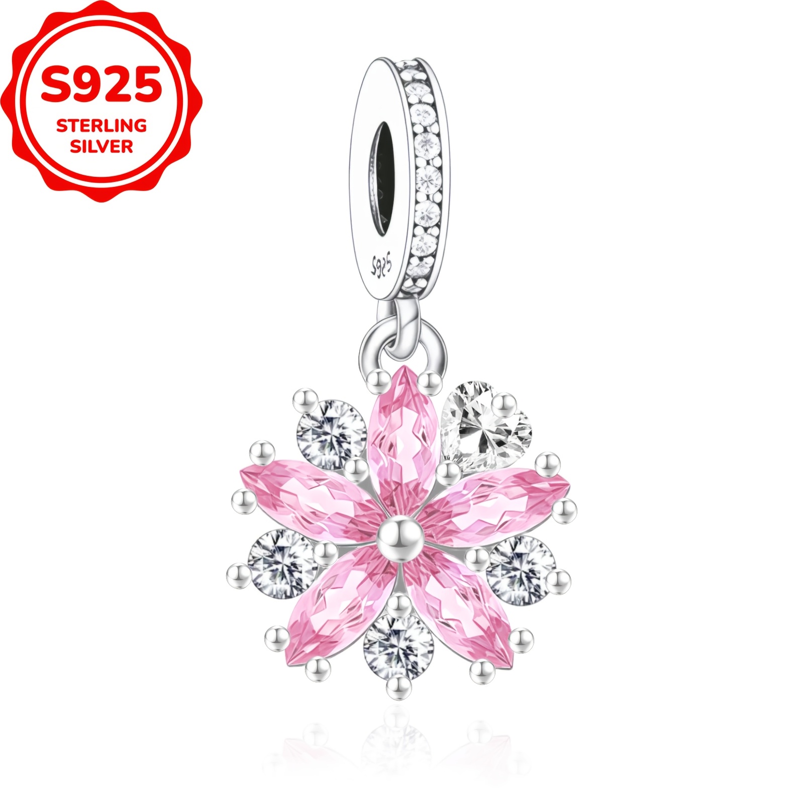 925 Sterling Silver Forest Butterfly Flower Pendant